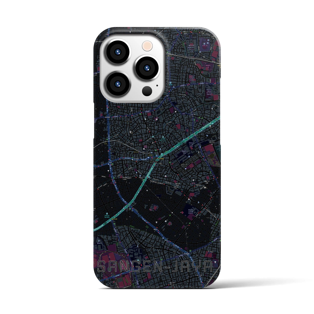 【三軒茶屋(東京都)】地図柄iPhoneケース(バックカバータイプ)