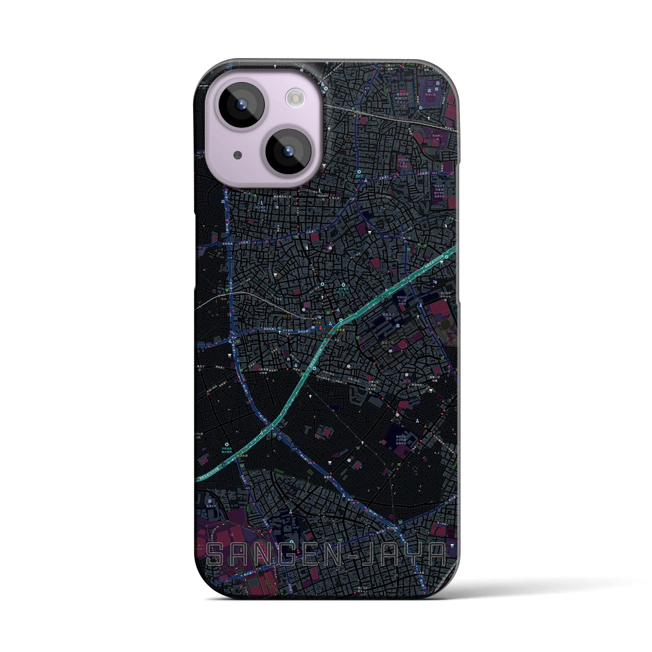 【三軒茶屋(東京都)】地図柄iPhoneケース(バックカバータイプ)