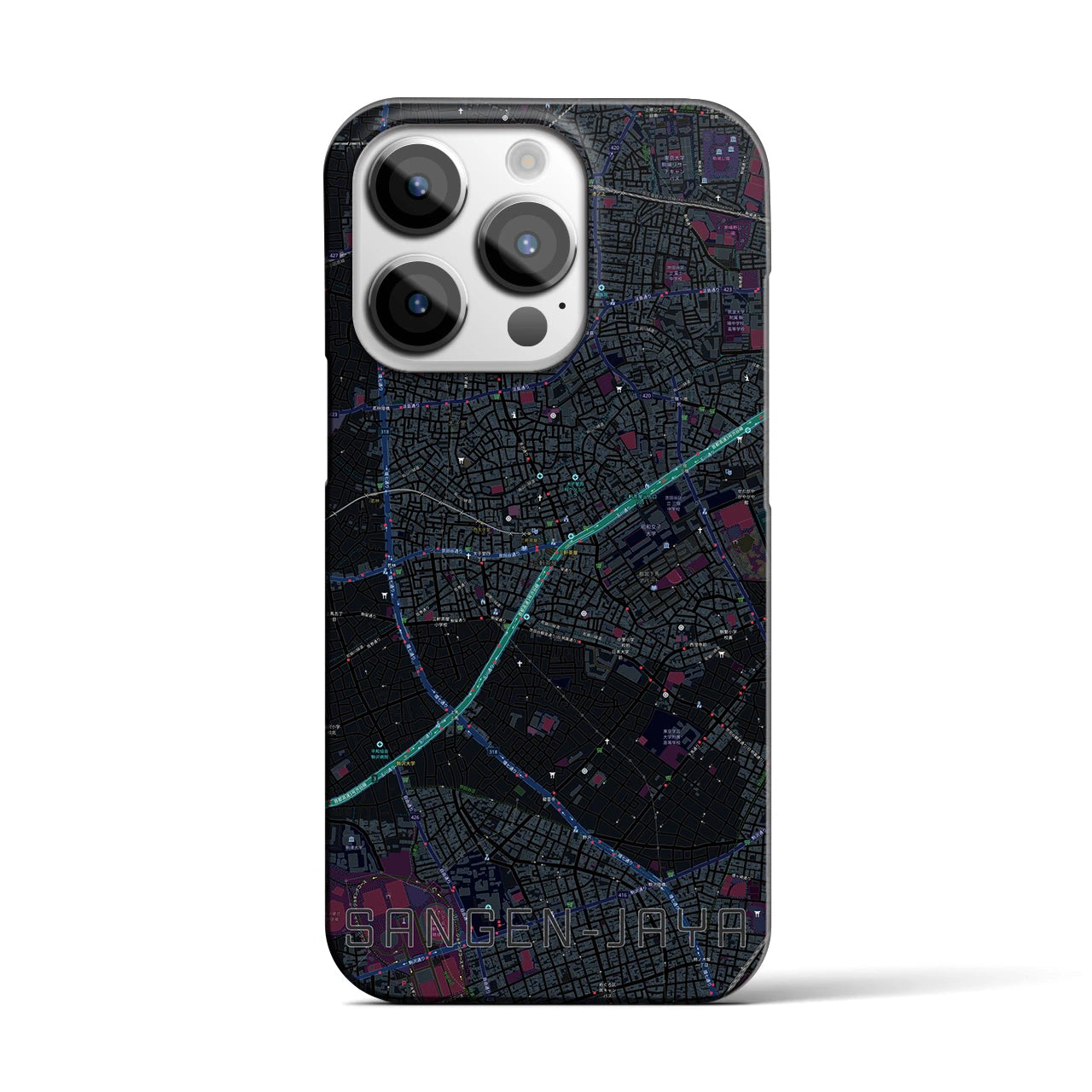 【三軒茶屋(東京都)】地図柄iPhoneケース(バックカバータイプ)