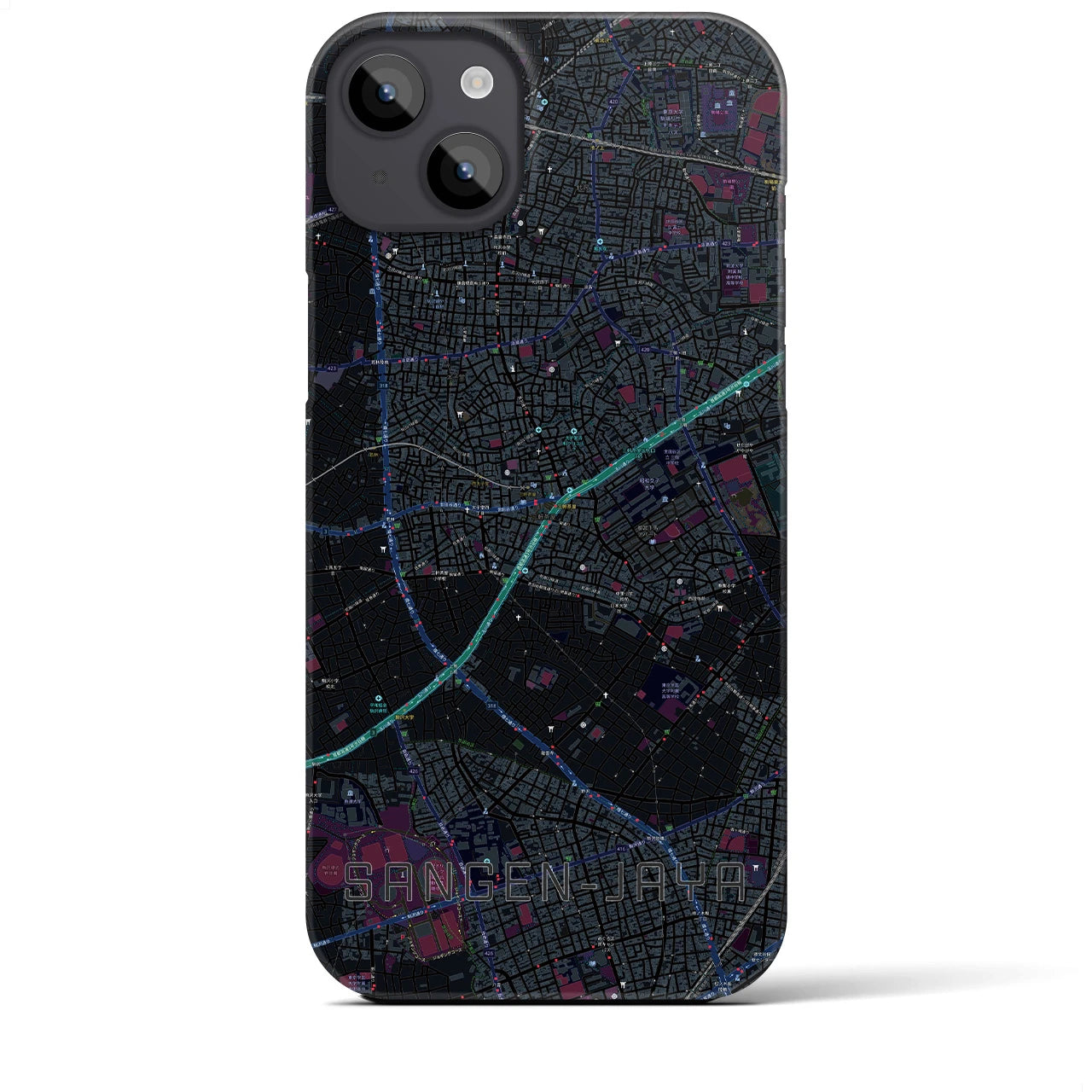 【三軒茶屋(東京都)】地図柄iPhoneケース(バックカバータイプ)