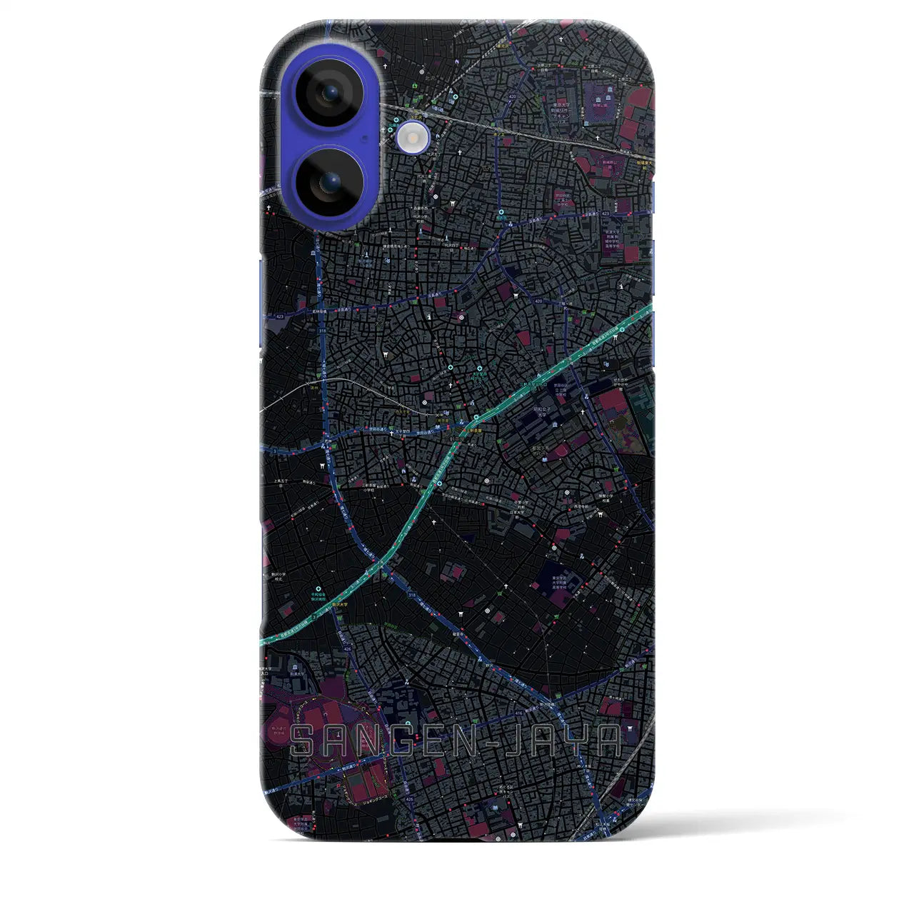 【三軒茶屋(東京都)】地図柄iPhoneケース(バックカバータイプ)