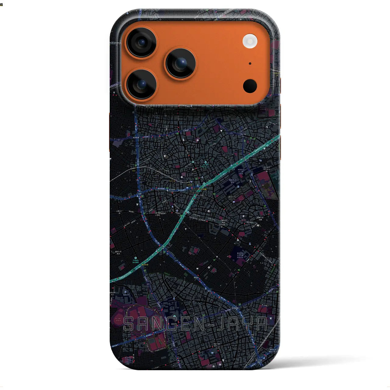 【三軒茶屋(東京都)】地図柄iPhoneケース(バックカバータイプ)