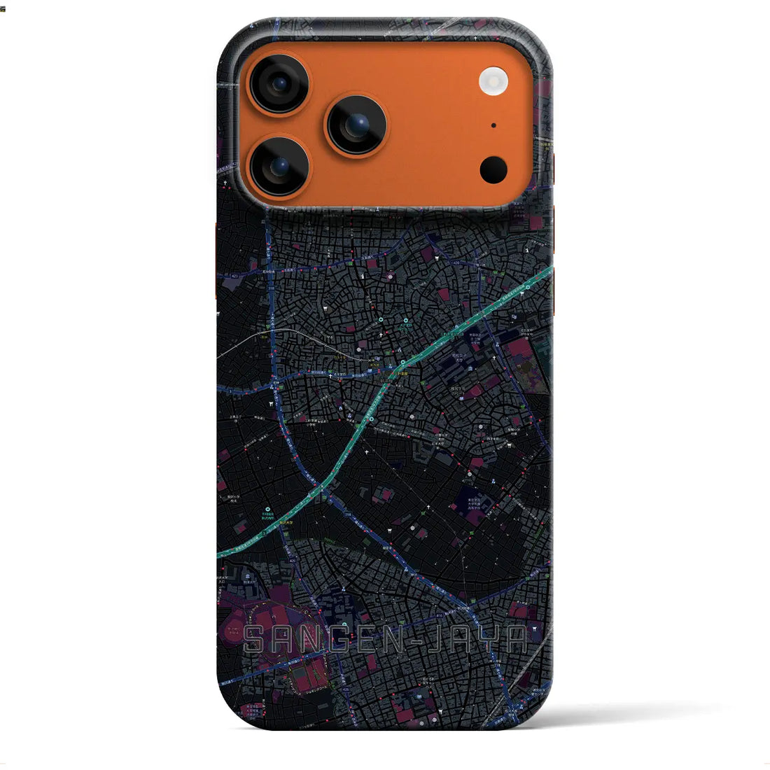 【三軒茶屋(東京都)】地図柄iPhoneケース(バックカバータイプ)