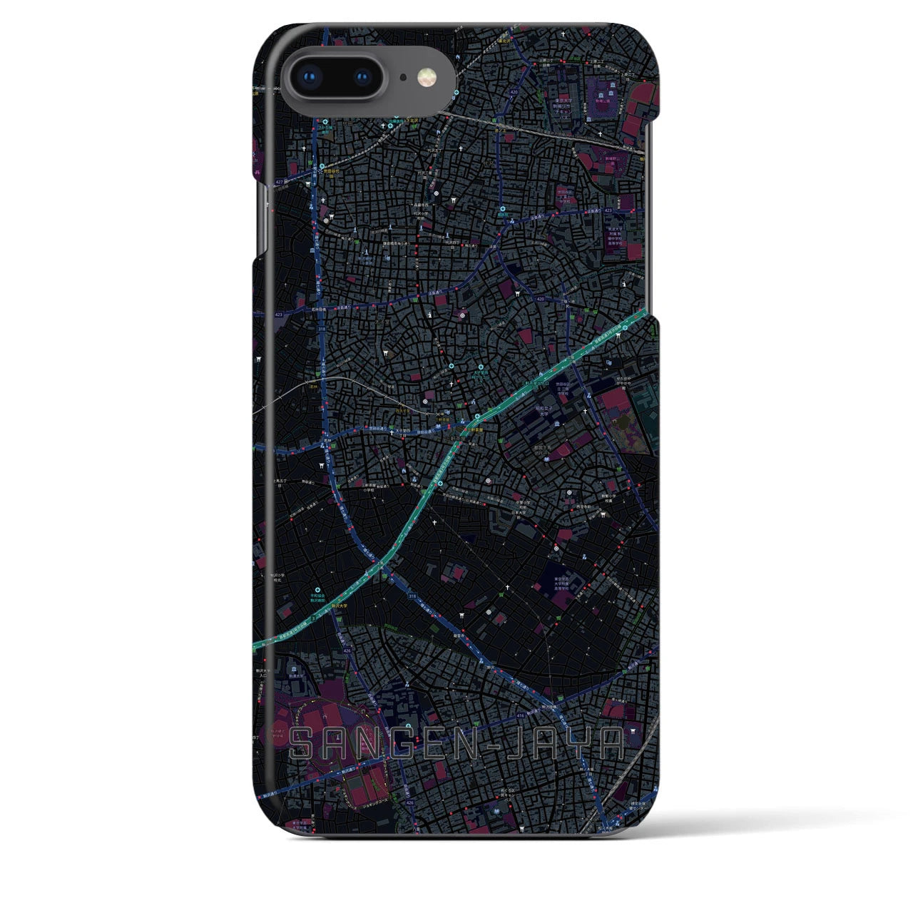 【三軒茶屋(東京都)】地図柄iPhoneケース(バックカバータイプ)