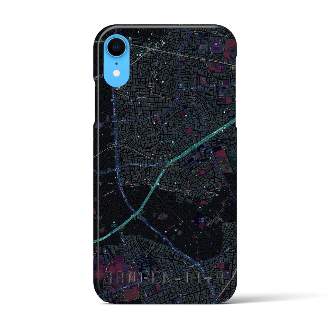 【三軒茶屋(東京都)】地図柄iPhoneケース(バックカバータイプ)