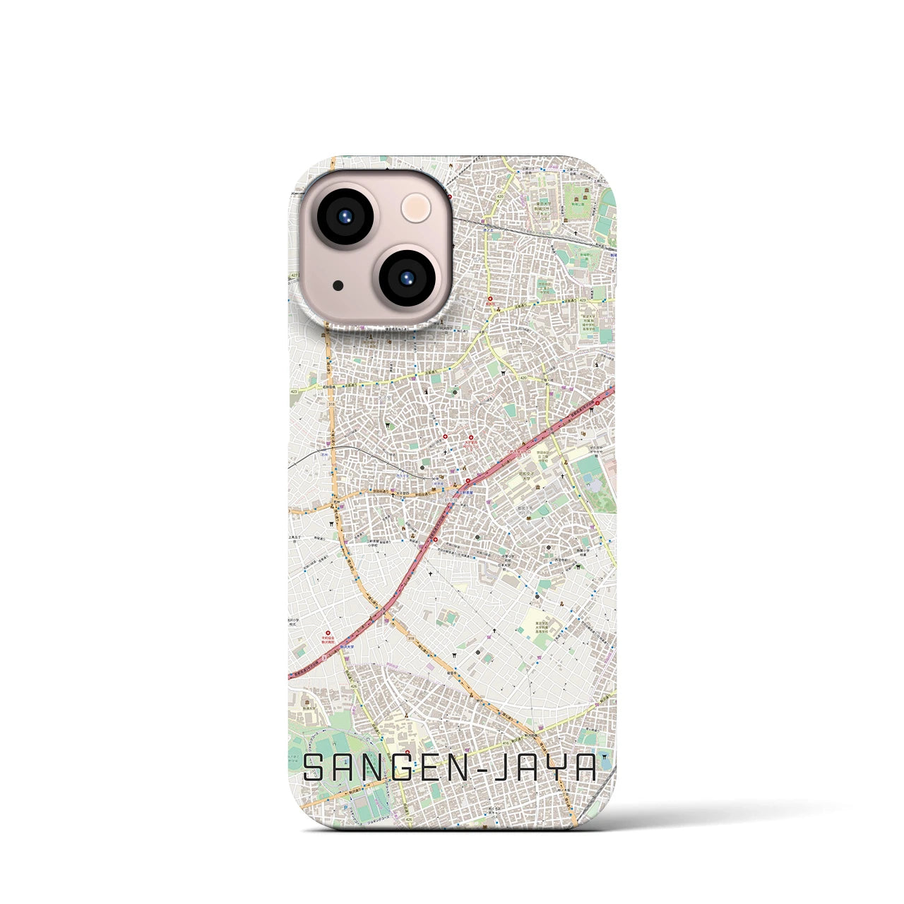 【三軒茶屋(東京都)】地図柄iPhoneケース(バックカバータイプ)
