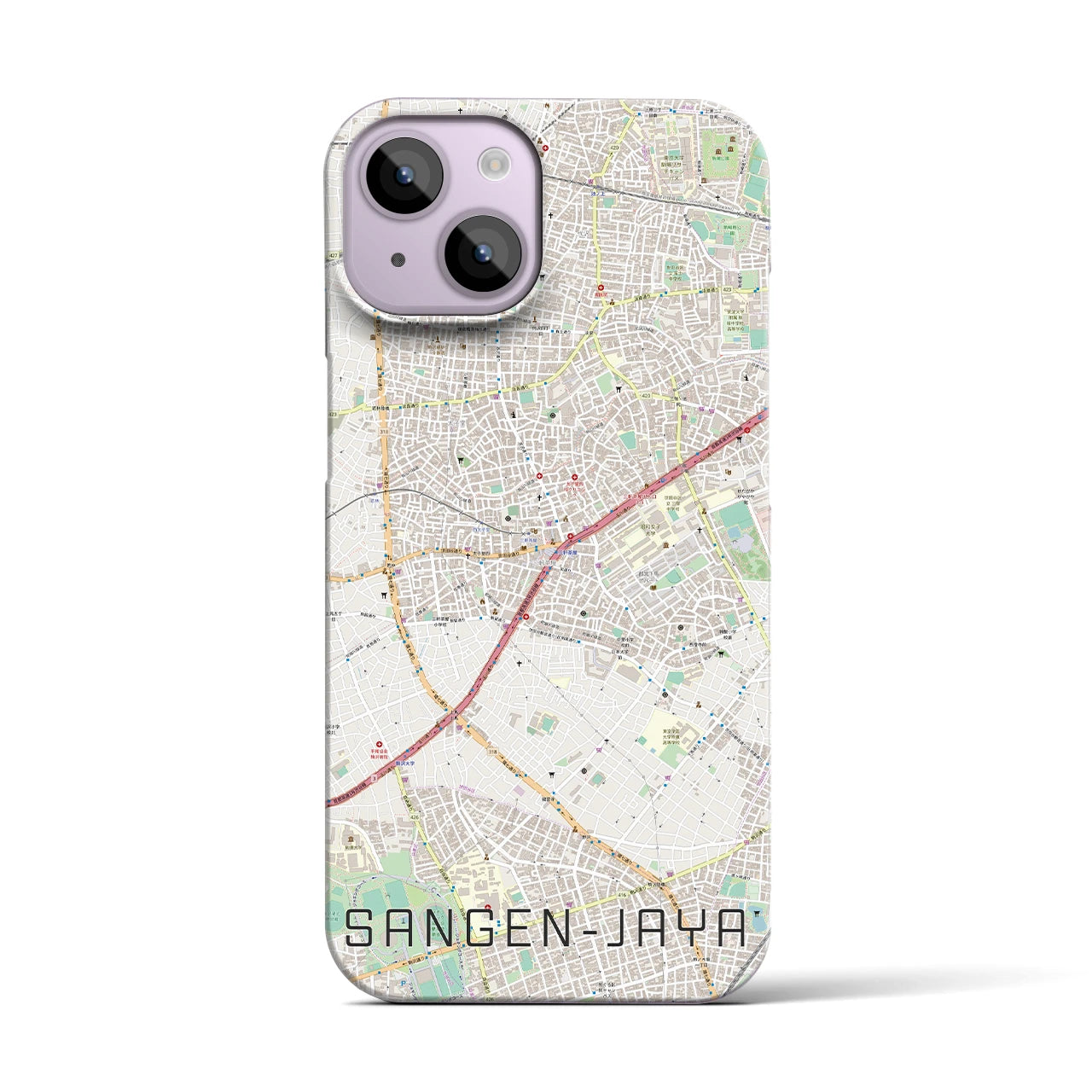 【三軒茶屋(東京都)】地図柄iPhoneケース(バックカバータイプ)