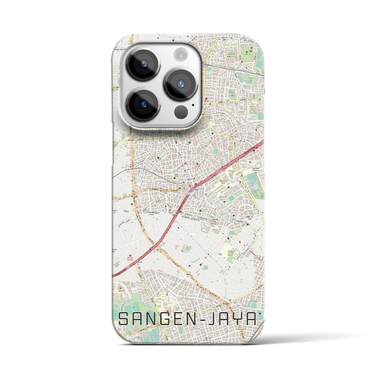 【三軒茶屋(東京都)】地図柄iPhoneケース(バックカバータイプ)