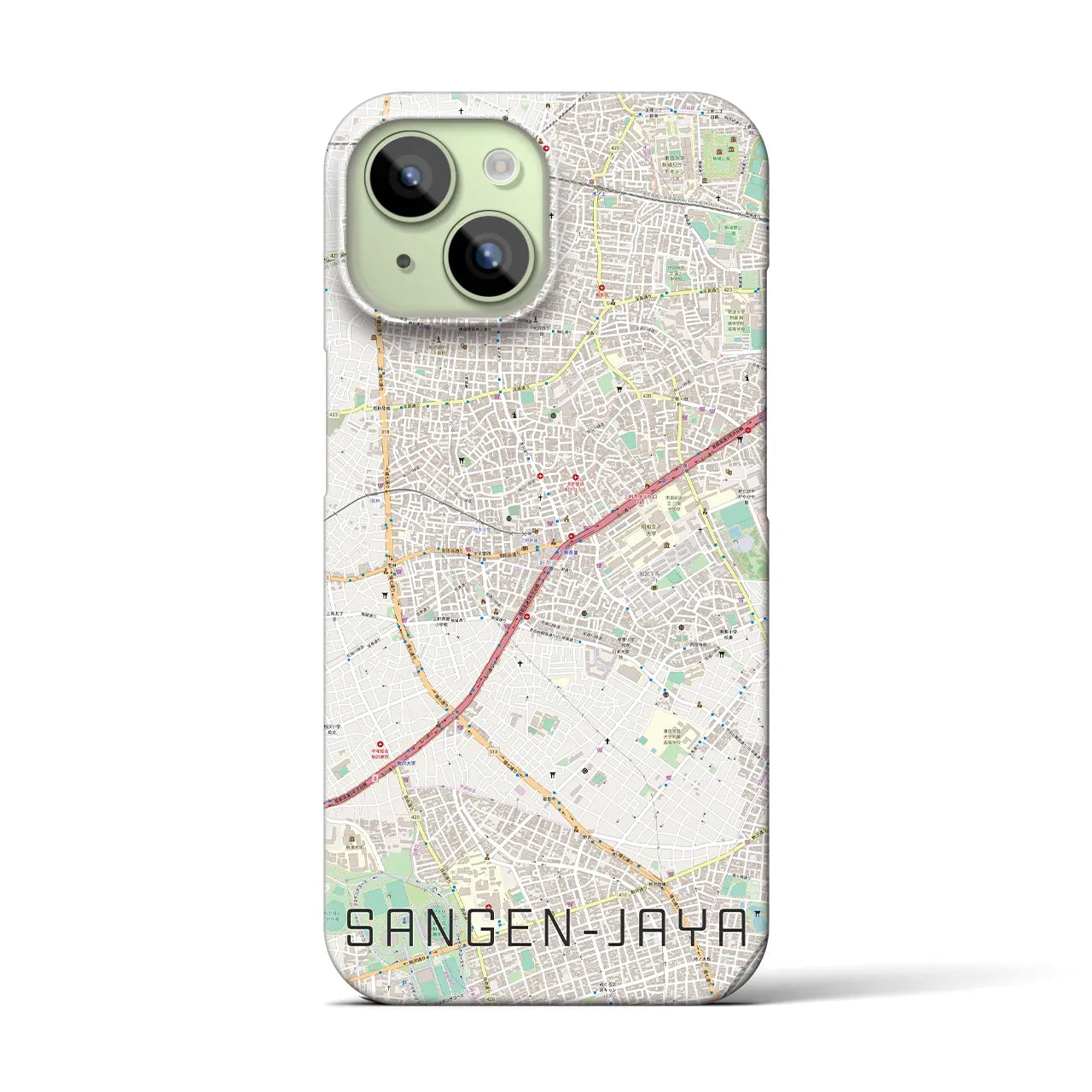 【三軒茶屋(東京都)】地図柄iPhoneケース(バックカバータイプ)
