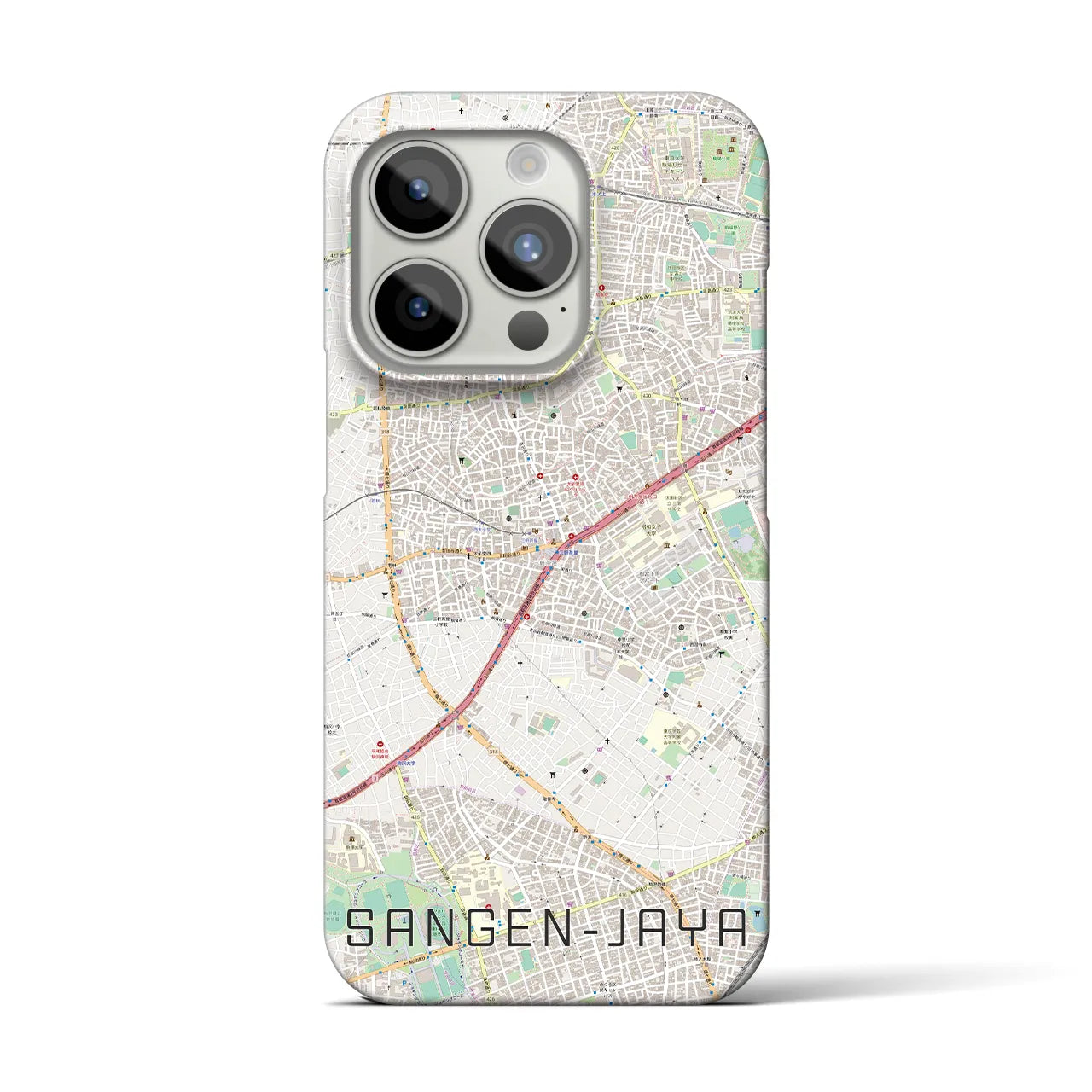 【三軒茶屋(東京都)】地図柄iPhoneケース(バックカバータイプ)