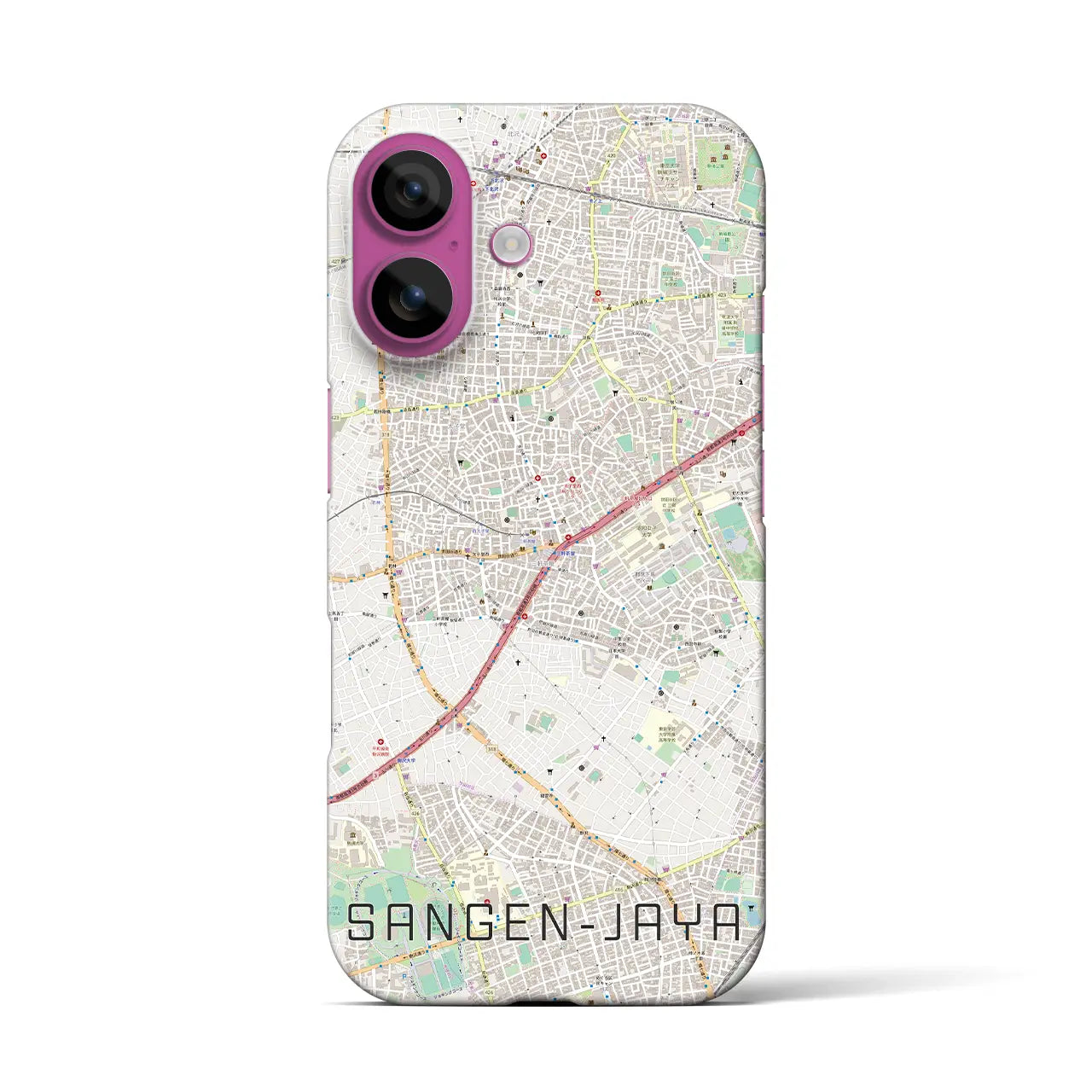 【三軒茶屋(東京都)】地図柄iPhoneケース(バックカバータイプ)