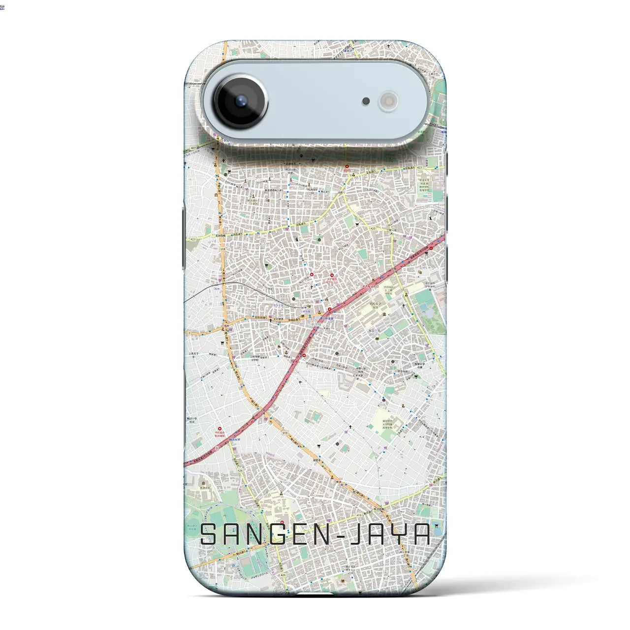 【三軒茶屋(東京都)】地図柄iPhoneケース(バックカバータイプ)ナチュラル・iPhone 17 Pro Max 用