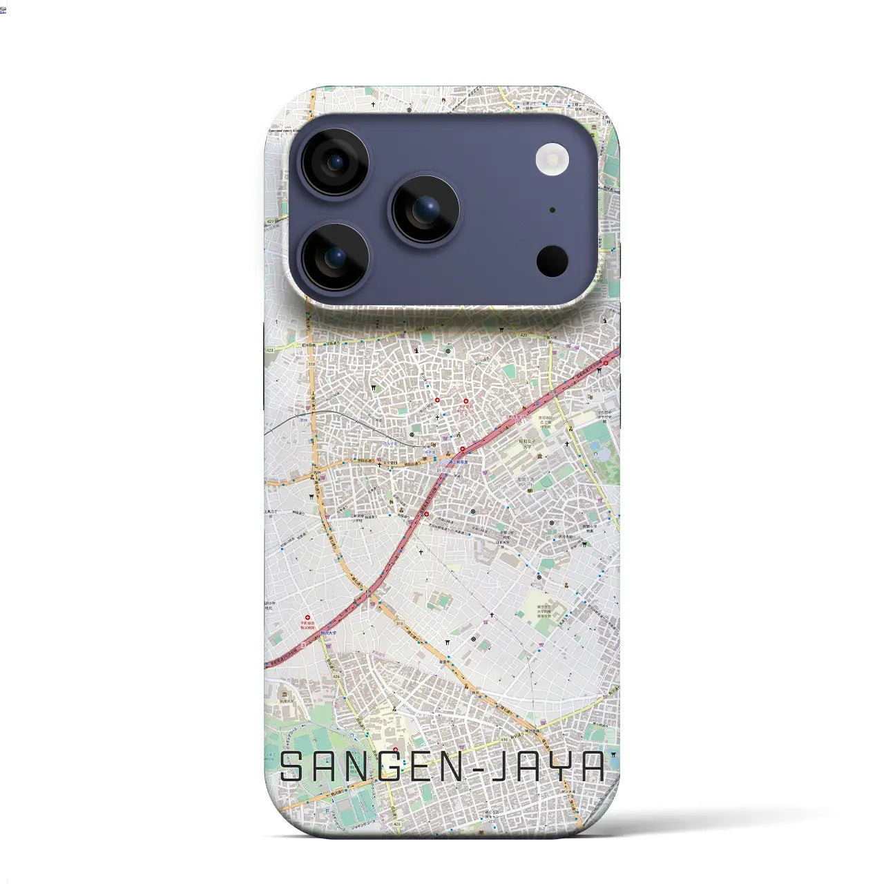 【三軒茶屋(東京都)】地図柄iPhoneケース(バックカバータイプ)