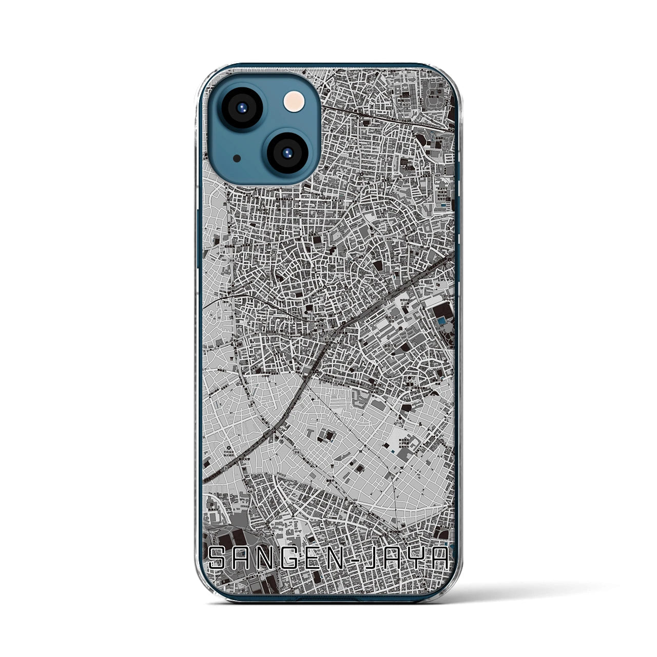 【三軒茶屋(東京都)】地図柄iPhoneケース(クリアタイプ)