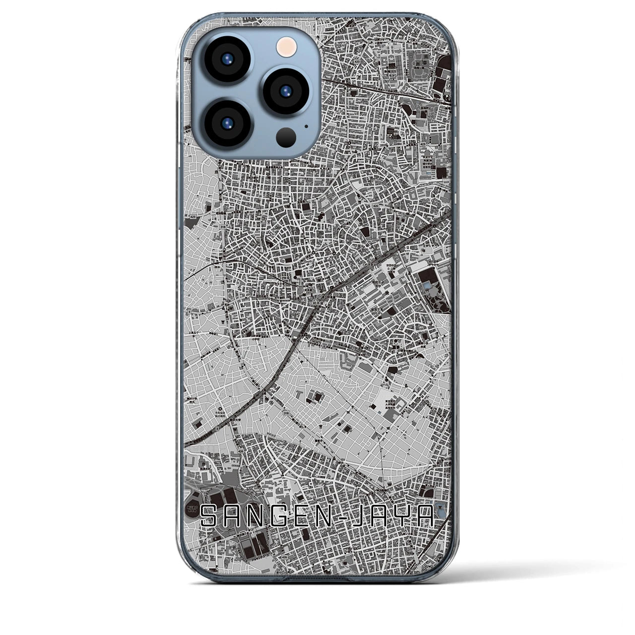 【三軒茶屋(東京都)】地図柄iPhoneケース(クリアタイプ)