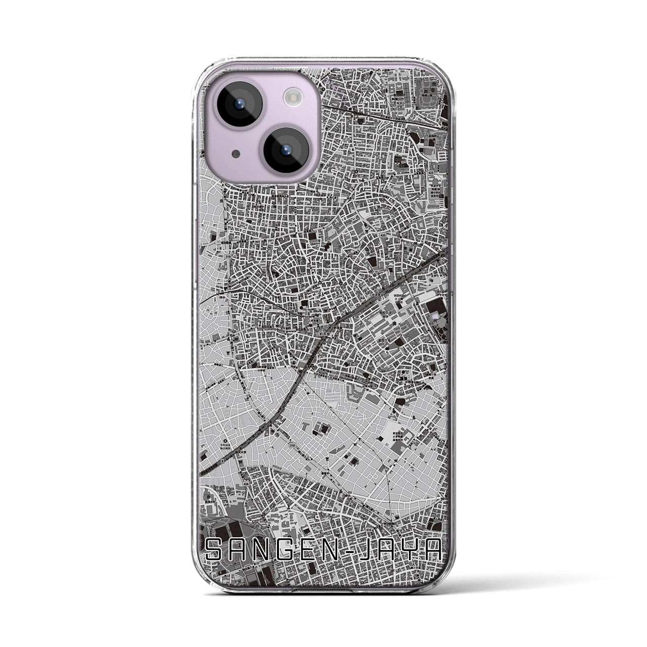 【三軒茶屋(東京都)】地図柄iPhoneケース(クリアタイプ)