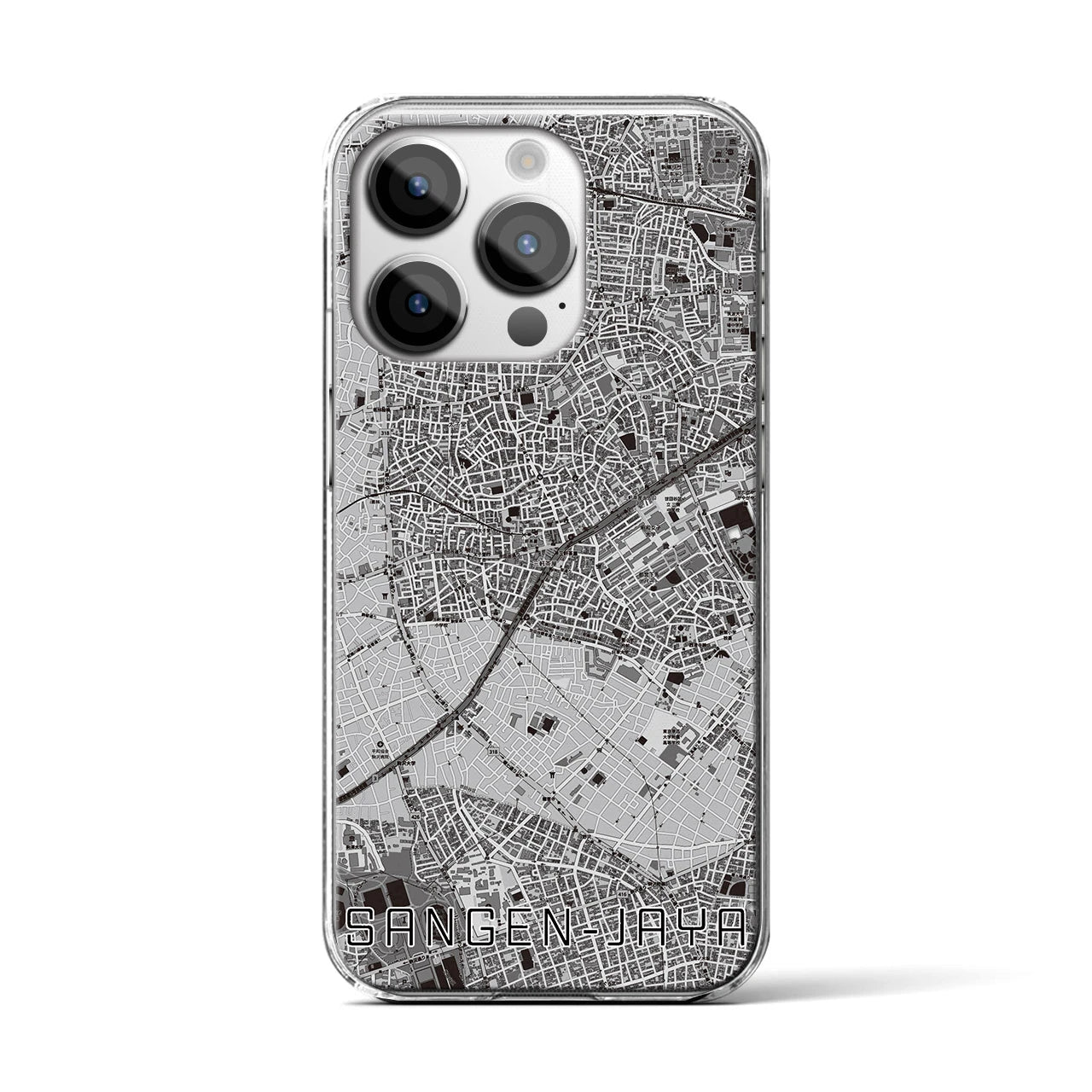 【三軒茶屋(東京都)】地図柄iPhoneケース(クリアタイプ)