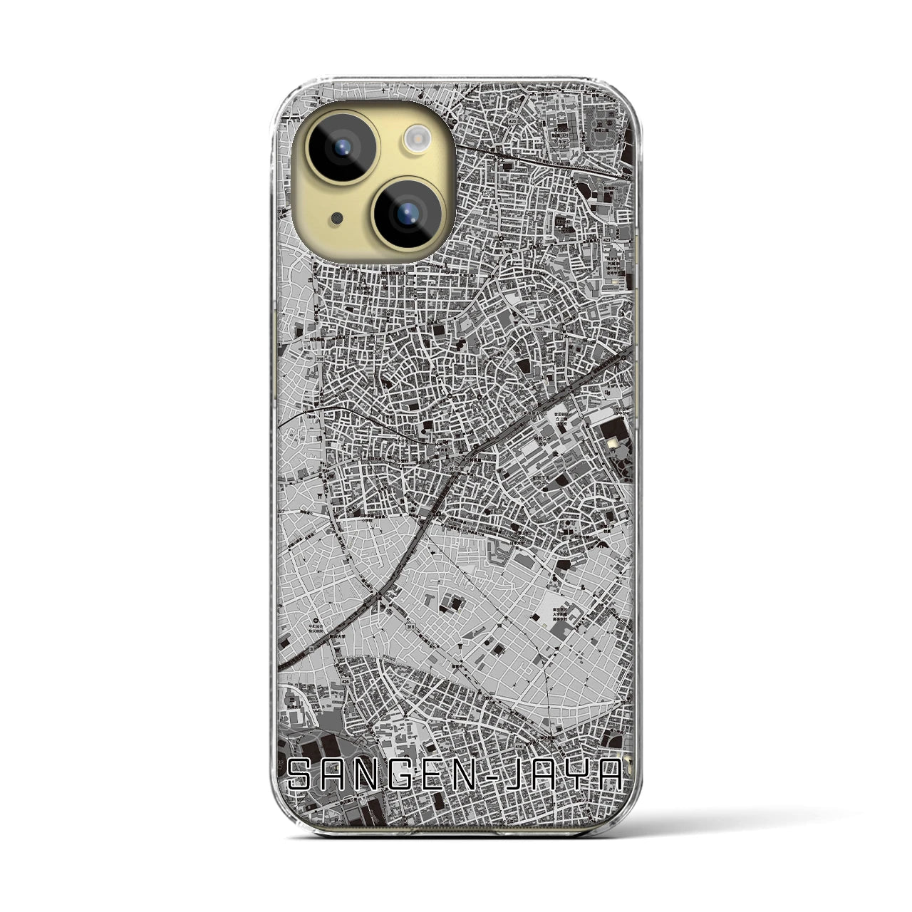 【三軒茶屋(東京都)】地図柄iPhoneケース(クリアタイプ)