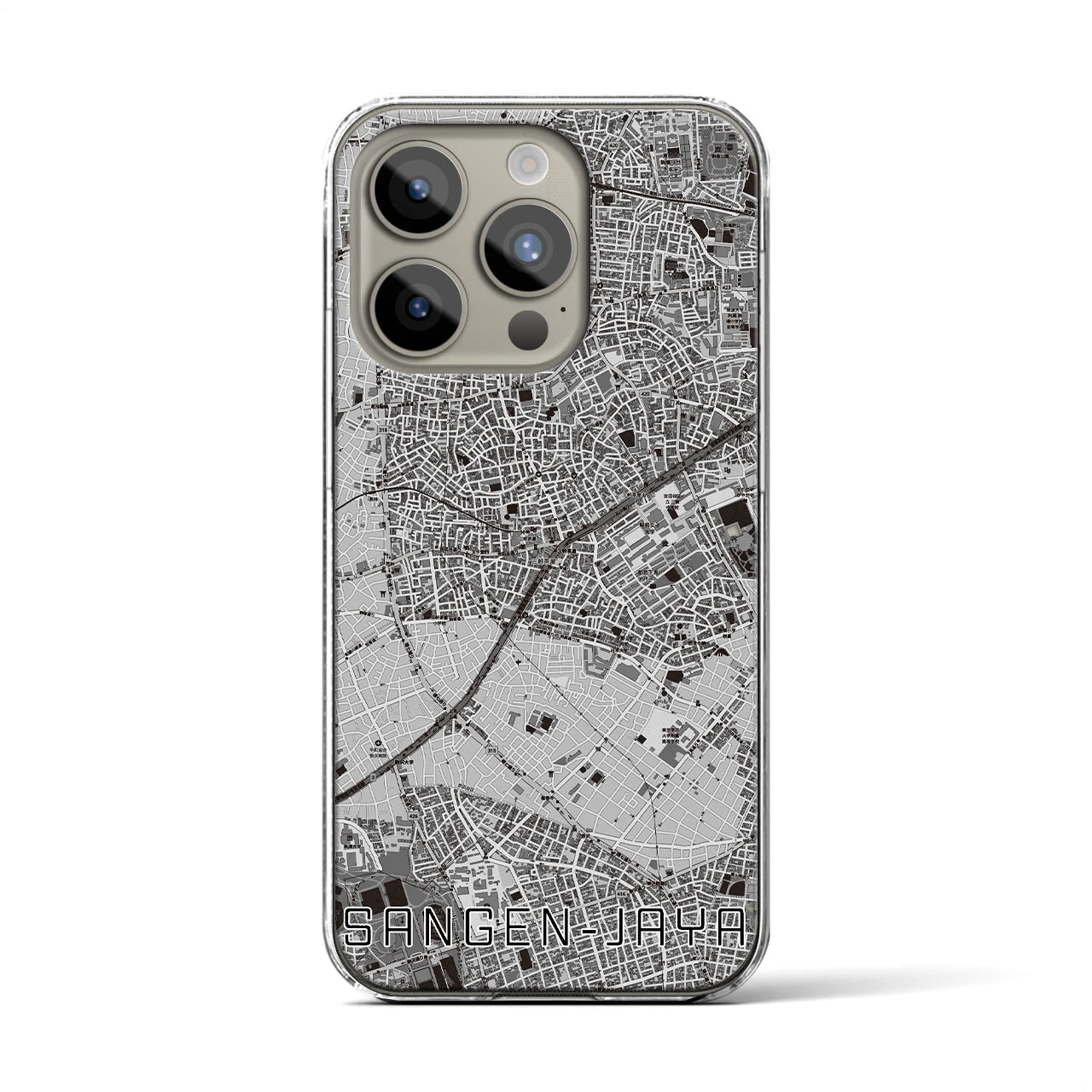 【三軒茶屋(東京都)】地図柄iPhoneケース(クリアタイプ)