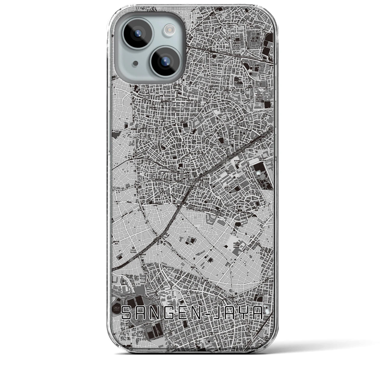 【三軒茶屋(東京都)】地図柄iPhoneケース(クリアタイプ)