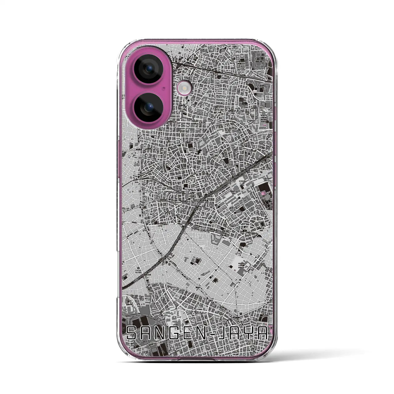 【三軒茶屋(東京都)】地図柄iPhoneケース(クリアタイプ)