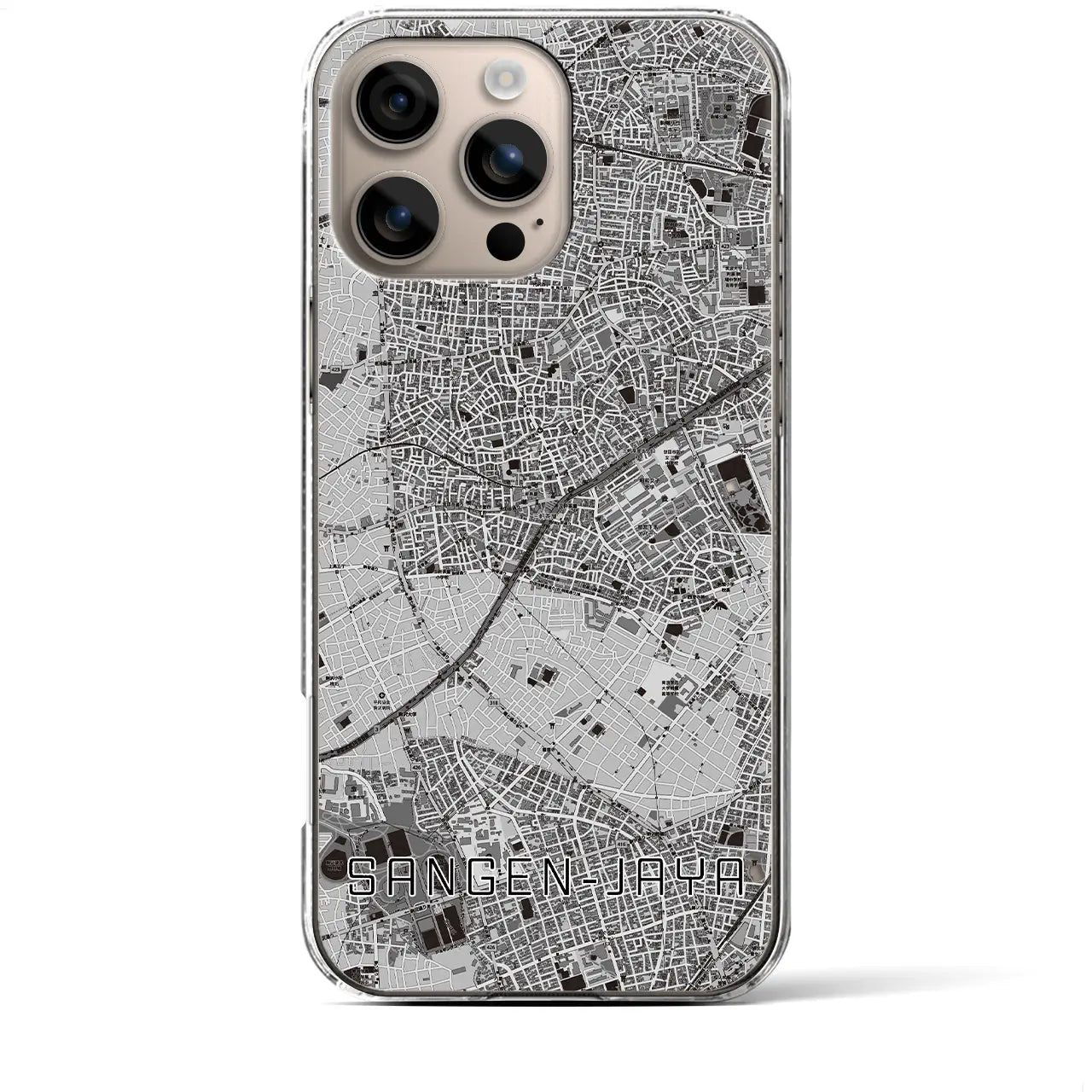 【三軒茶屋(東京都)】地図柄iPhoneケース(クリアタイプ)