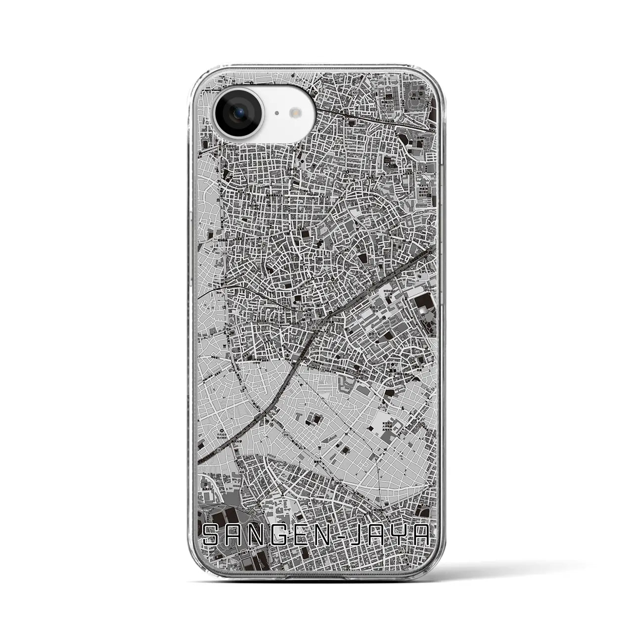 【三軒茶屋(東京都)】地図柄iPhoneケース(クリアタイプ)