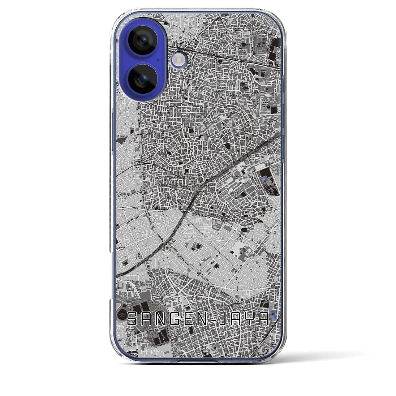 【三軒茶屋(東京都)】地図柄iPhoneケース(クリアタイプ)