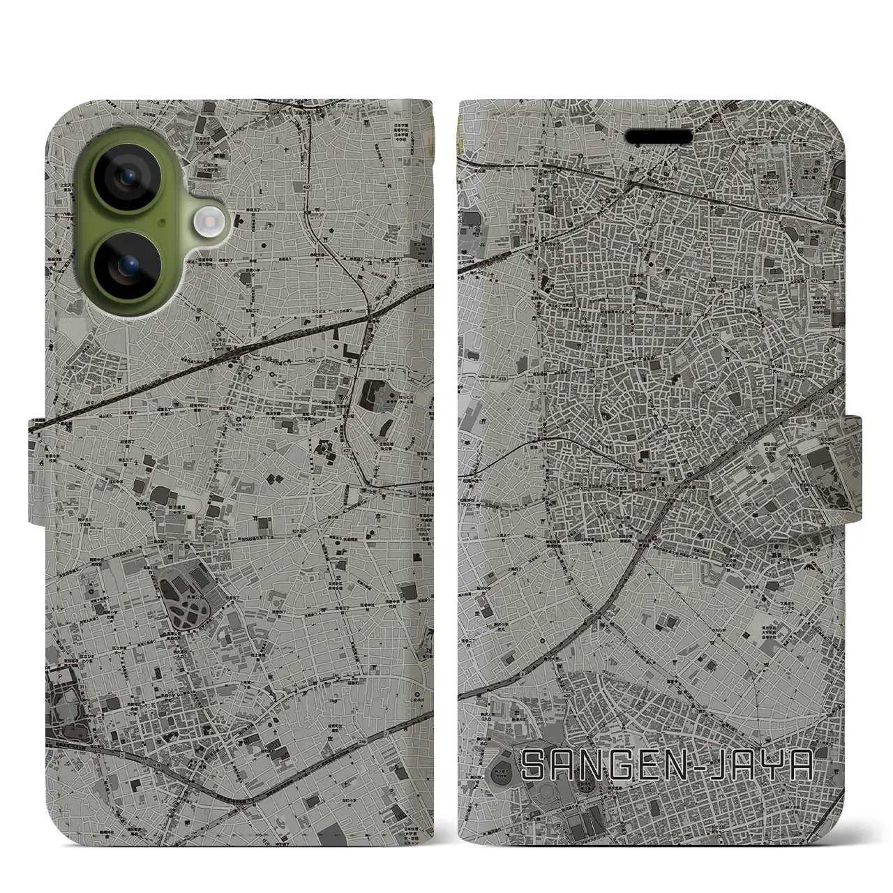 【三軒茶屋(東京都)】地図柄iPhoneケース(手帳タイプ)