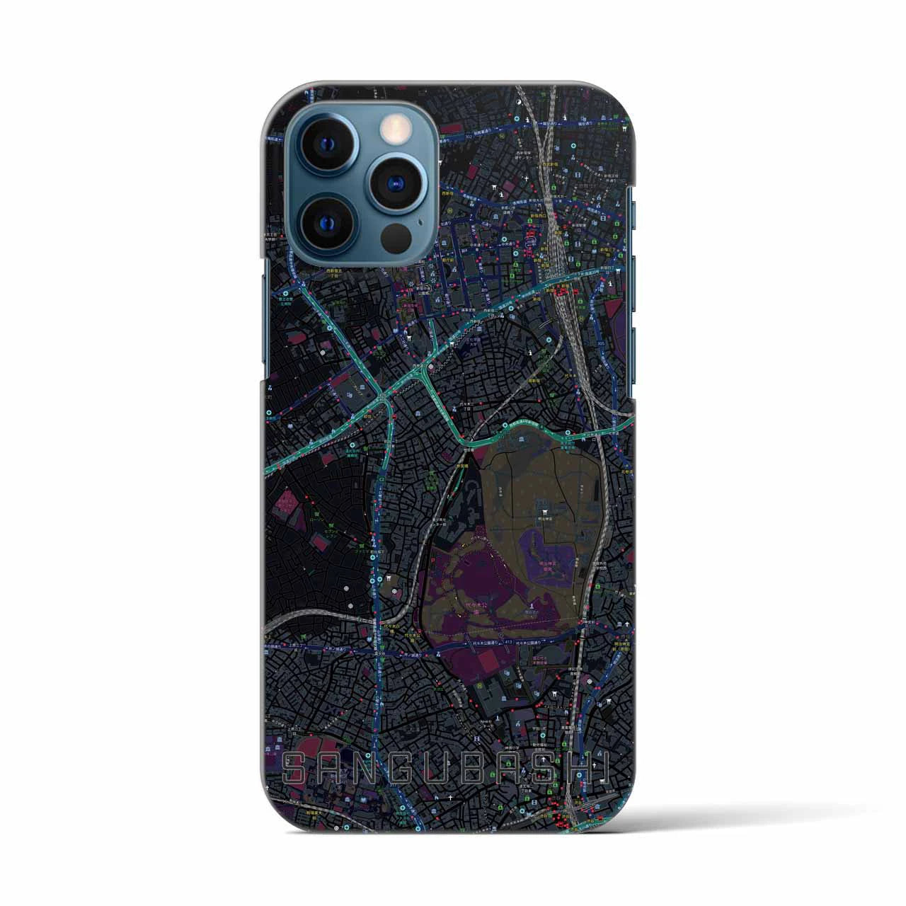 【参宮橋(東京都)】地図柄iPhoneケース(バックカバータイプ)