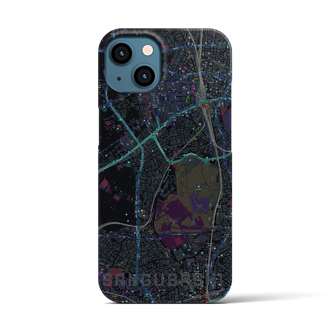 【参宮橋(東京都)】地図柄iPhoneケース(バックカバータイプ)