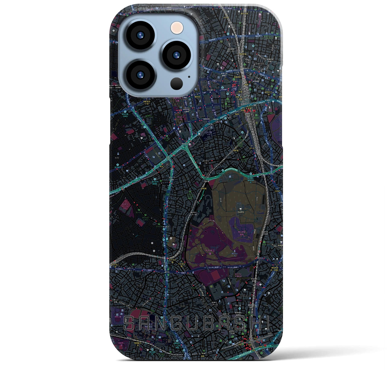 【参宮橋(東京都)】地図柄iPhoneケース(バックカバータイプ)