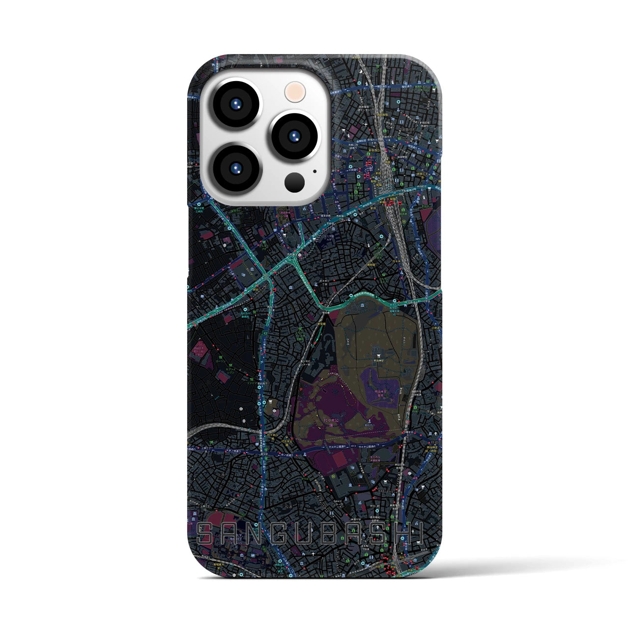 【参宮橋(東京都)】地図柄iPhoneケース(バックカバータイプ)