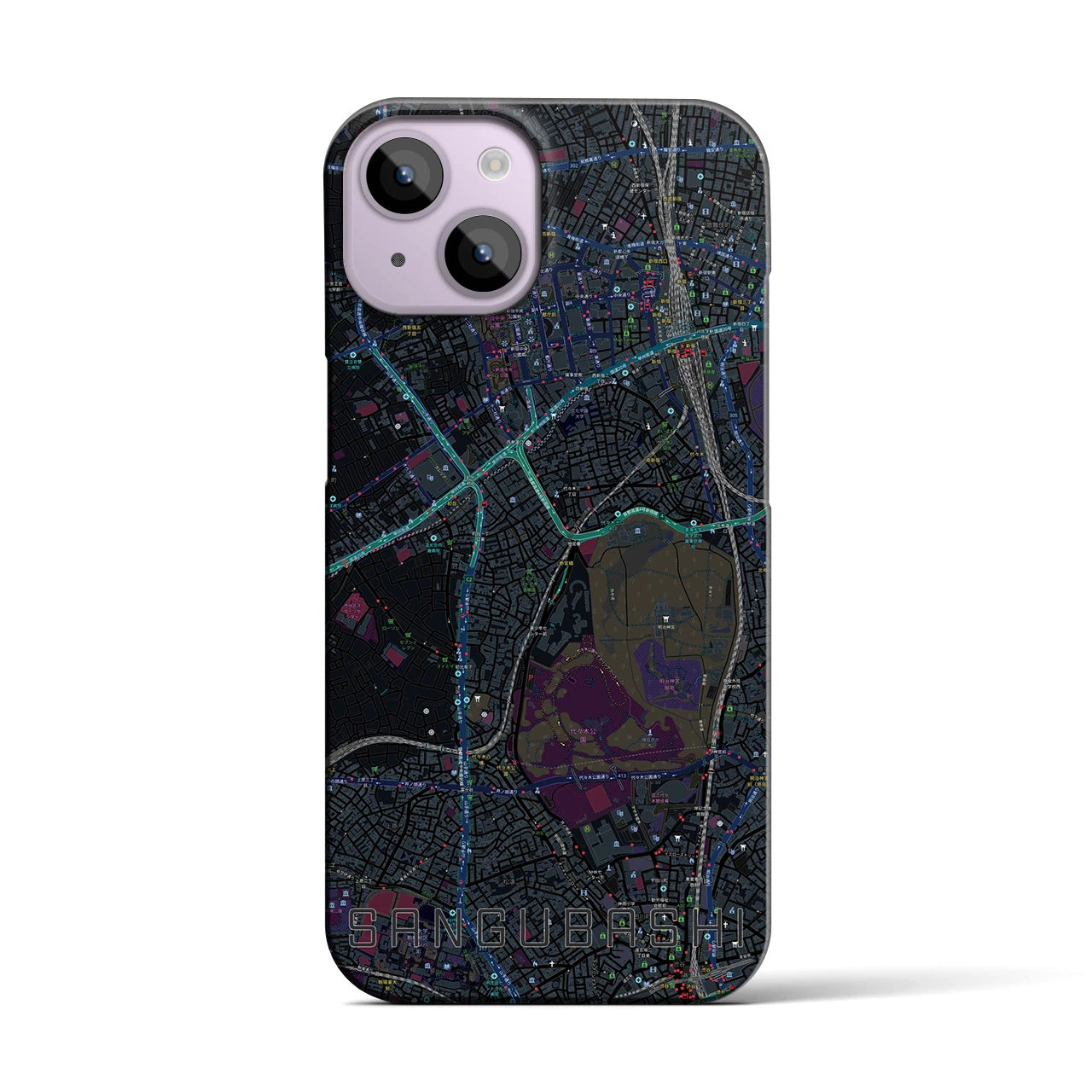 【参宮橋(東京都)】地図柄iPhoneケース(バックカバータイプ)
