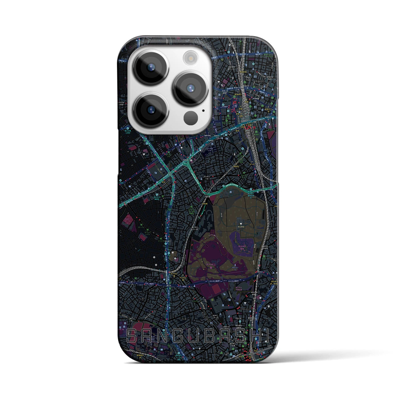 【参宮橋(東京都)】地図柄iPhoneケース(バックカバータイプ)