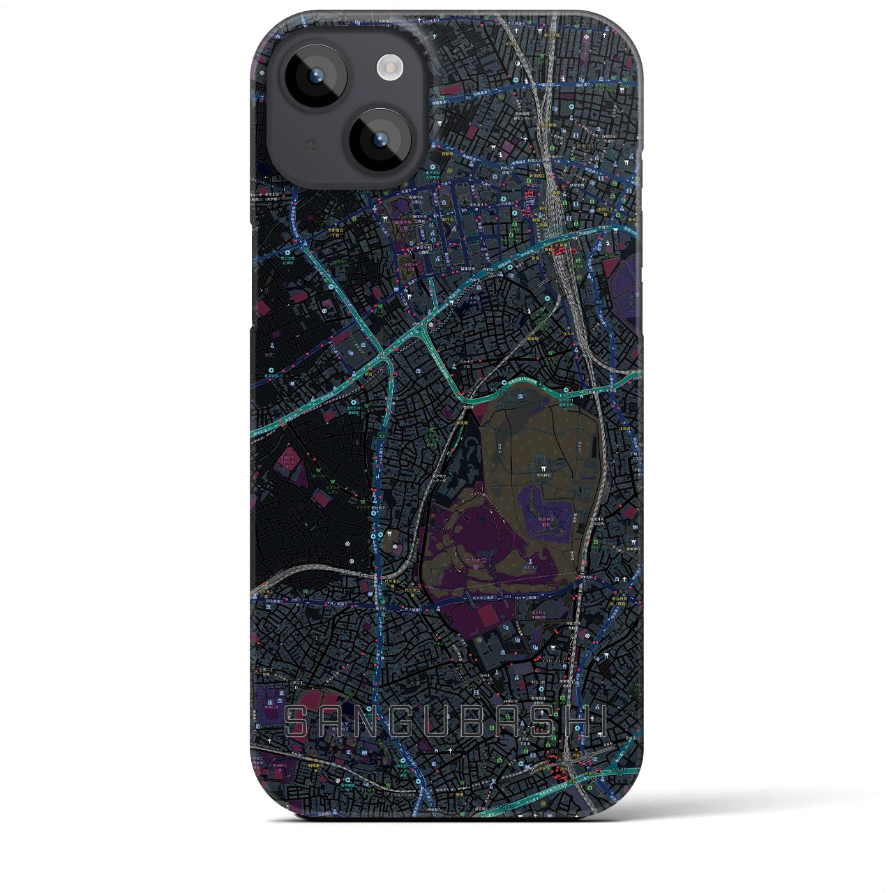 【参宮橋(東京都)】地図柄iPhoneケース(バックカバータイプ)