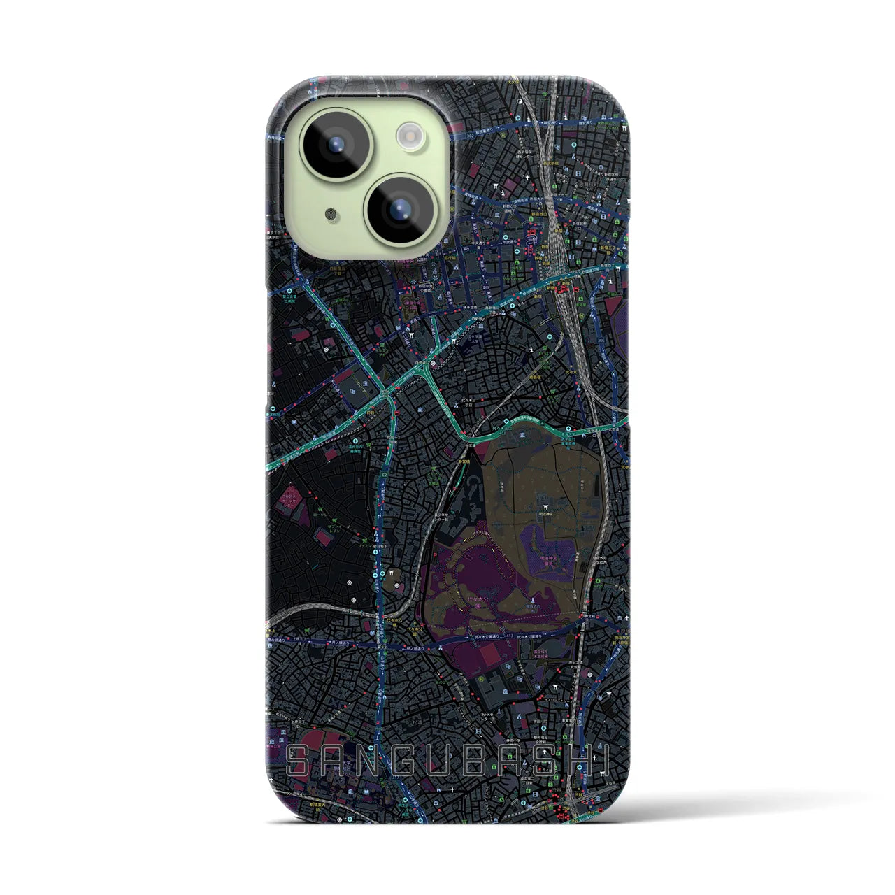【参宮橋(東京都)】地図柄iPhoneケース(バックカバータイプ)