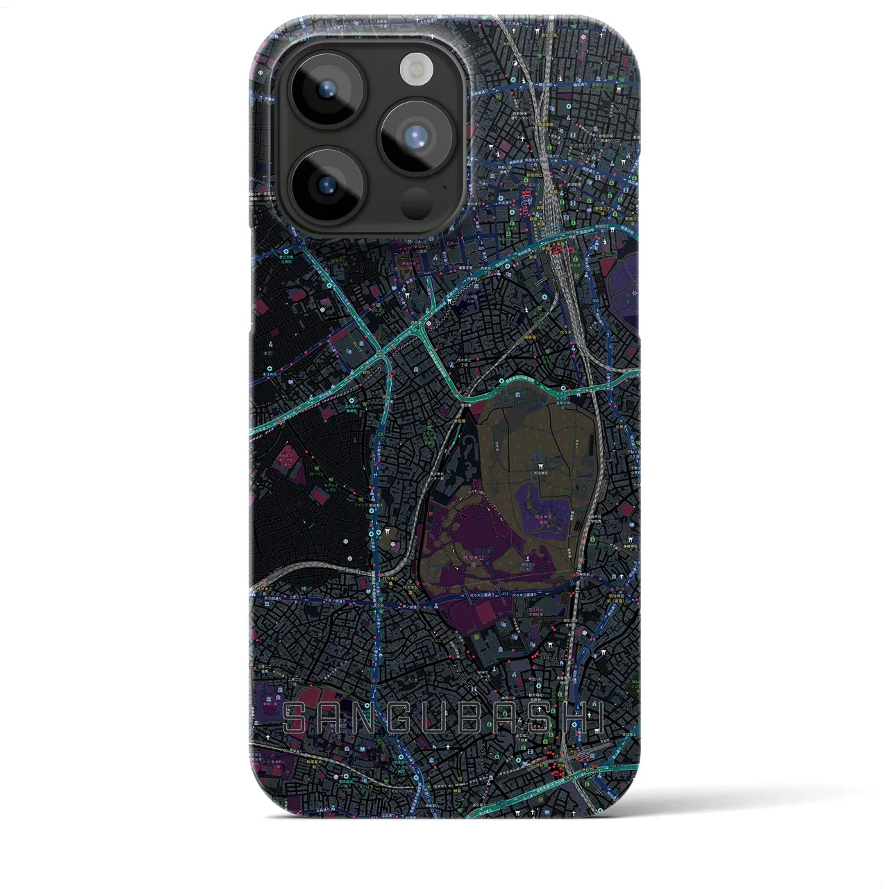 【参宮橋(東京都)】地図柄iPhoneケース(バックカバータイプ)