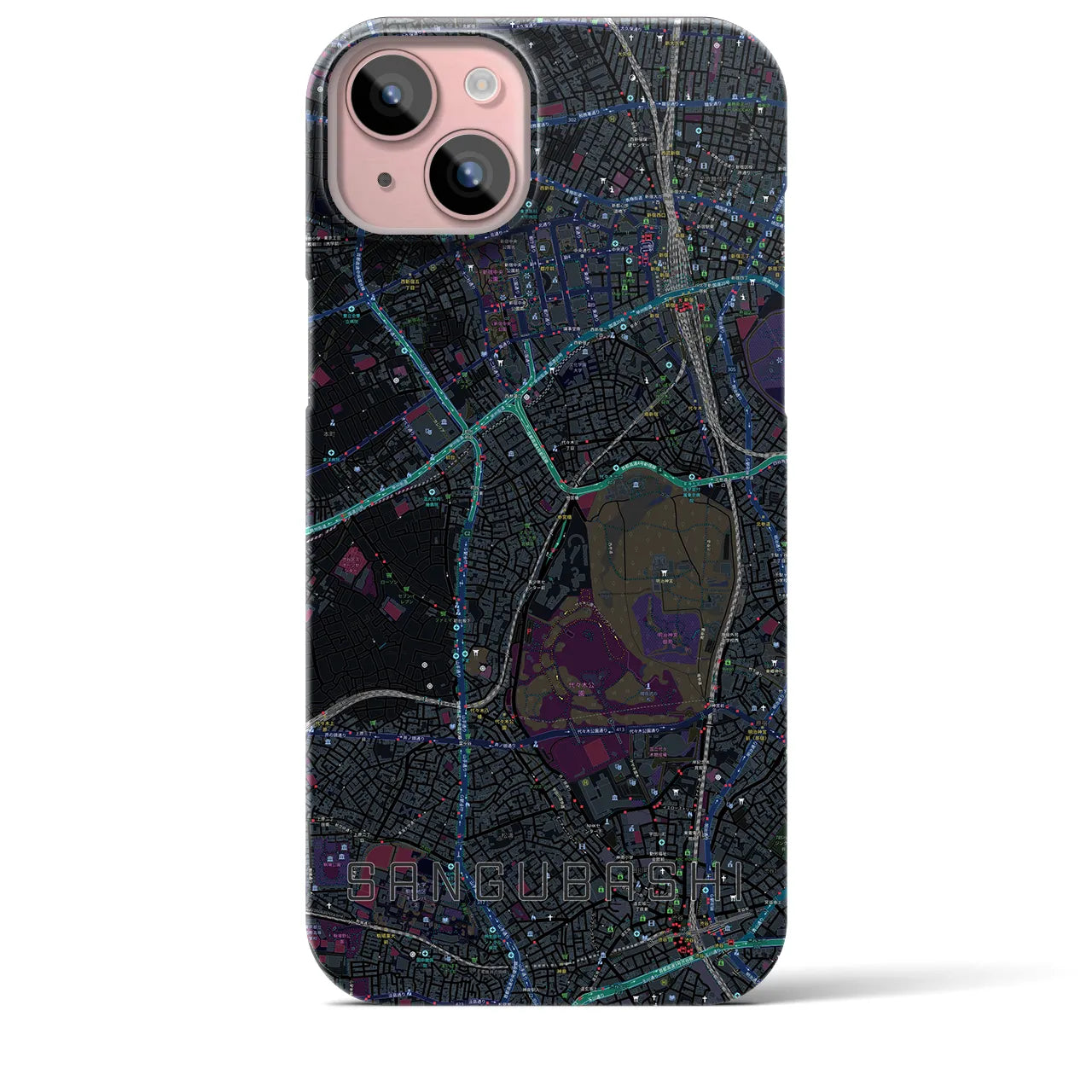 【参宮橋(東京都)】地図柄iPhoneケース(バックカバータイプ)