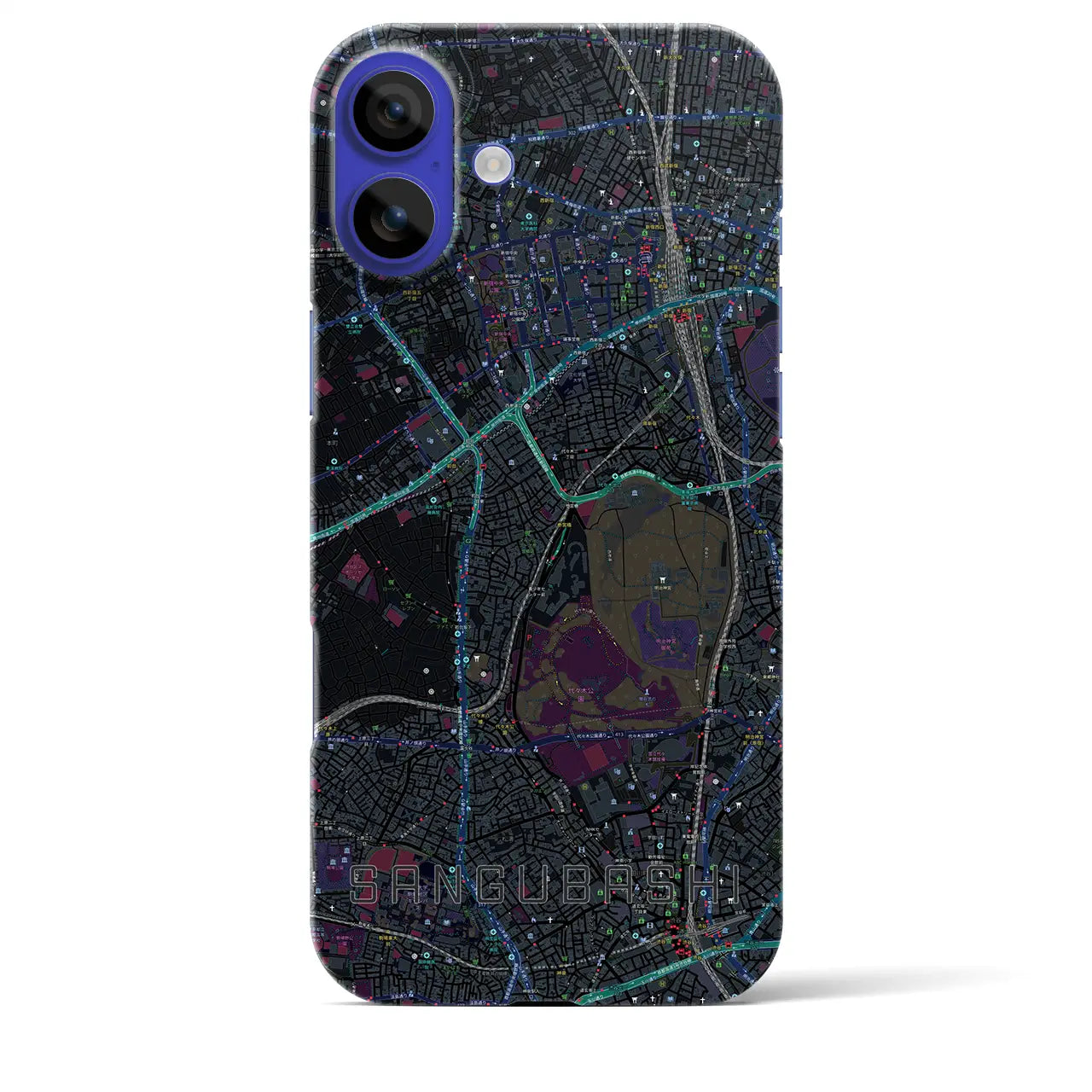 【参宮橋(東京都)】地図柄iPhoneケース(バックカバータイプ)