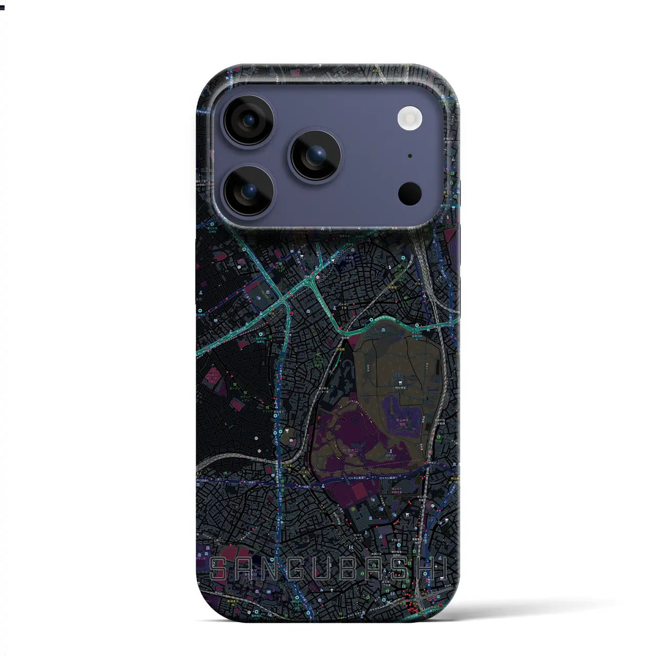 【参宮橋(東京都)】地図柄iPhoneケース(バックカバータイプ)