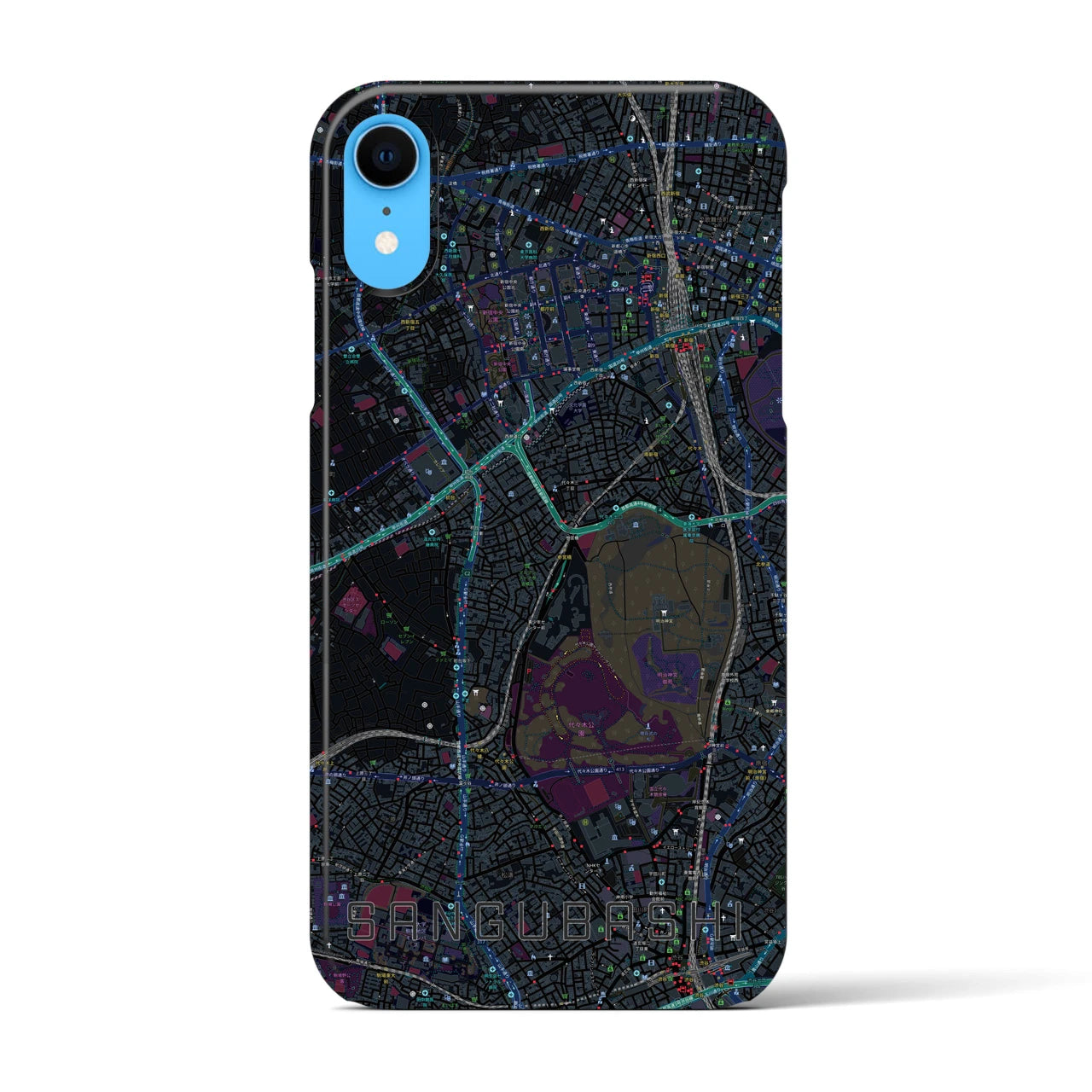 【参宮橋(東京都)】地図柄iPhoneケース(バックカバータイプ)