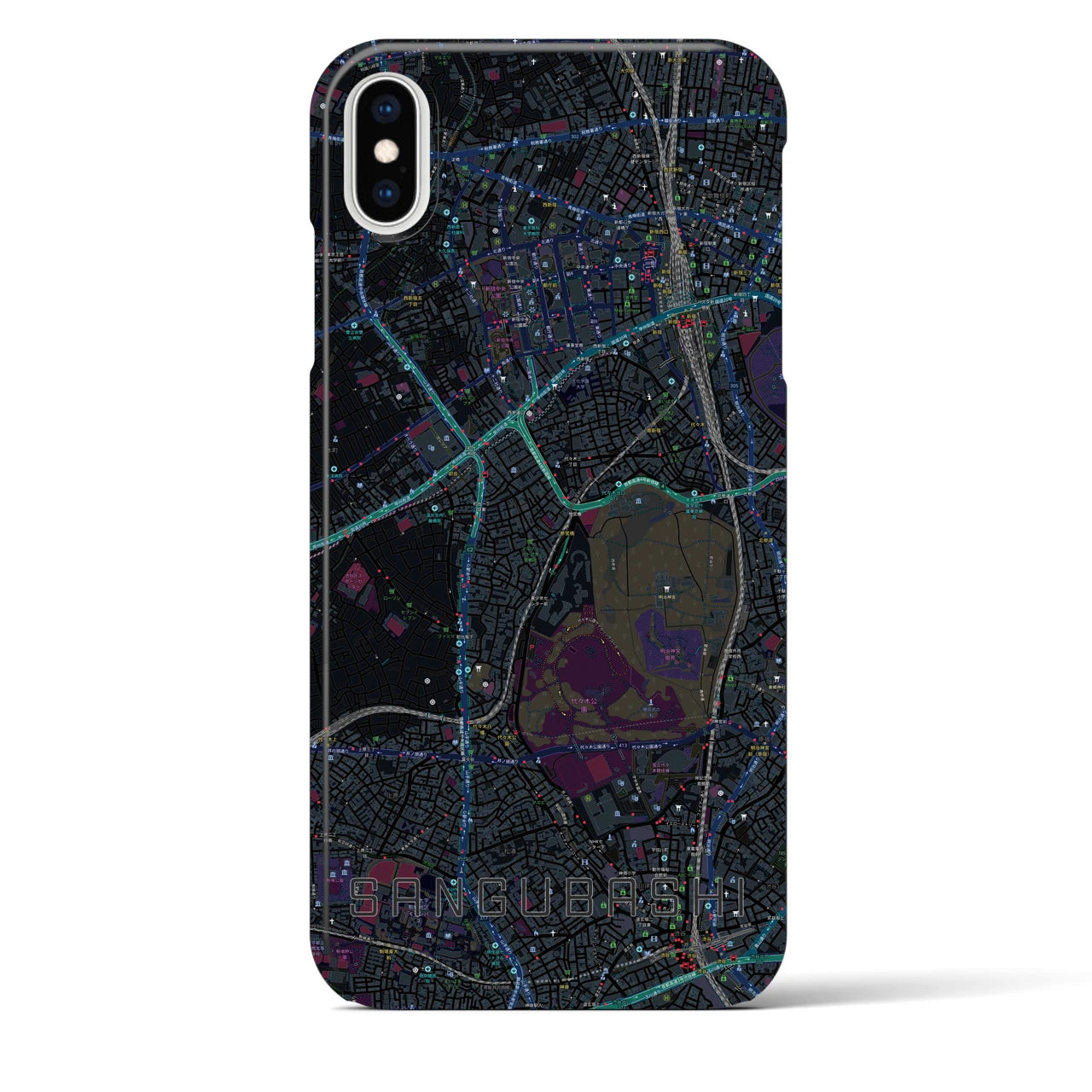 【参宮橋(東京都)】地図柄iPhoneケース(バックカバータイプ)