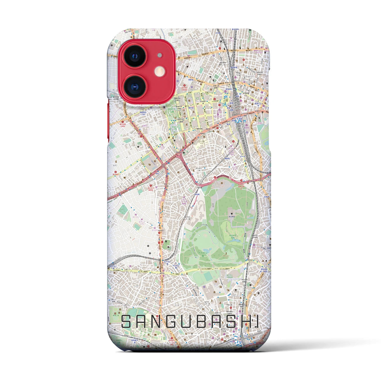 【参宮橋(東京都)】地図柄iPhoneケース(バックカバータイプ)