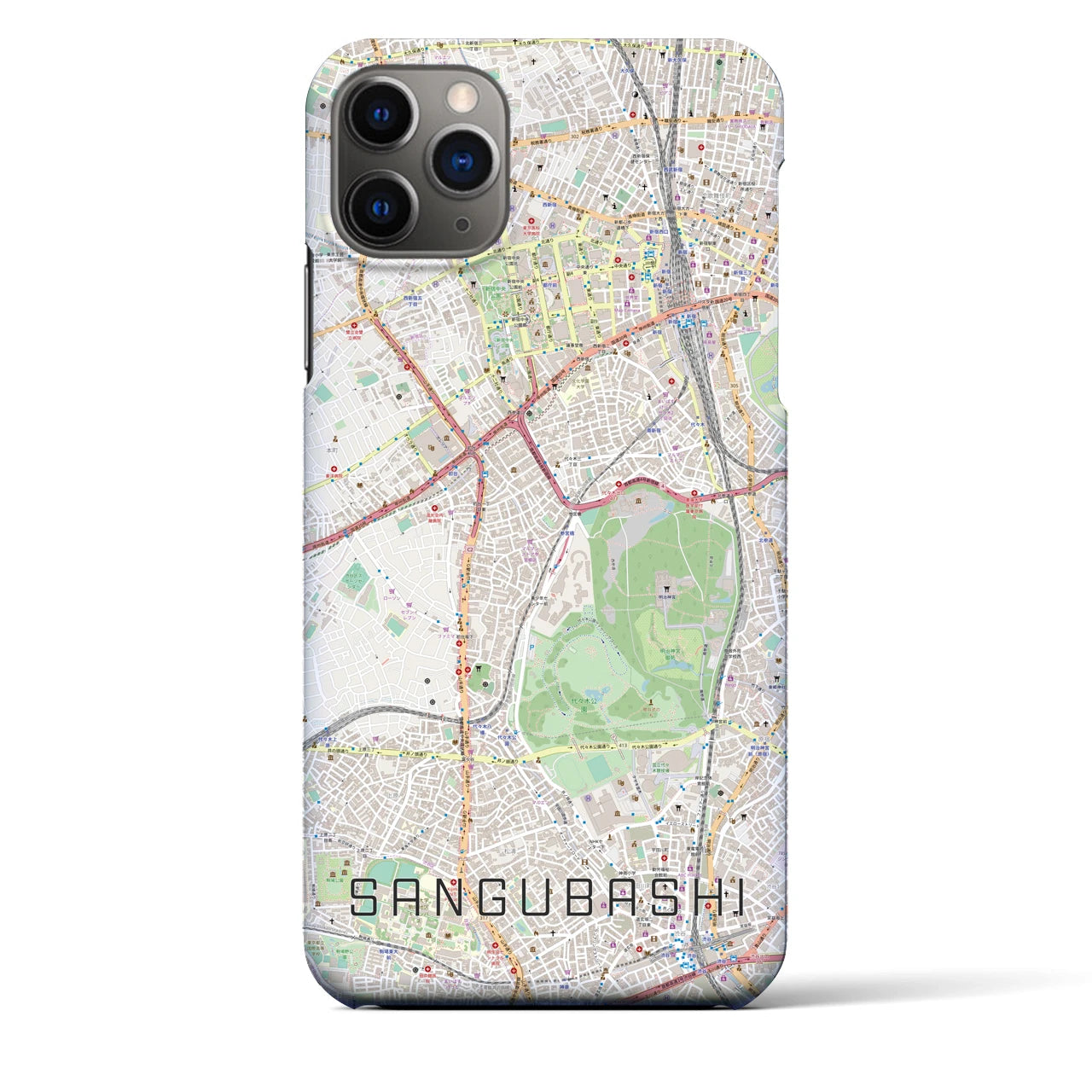 【参宮橋(東京都)】地図柄iPhoneケース(バックカバータイプ)