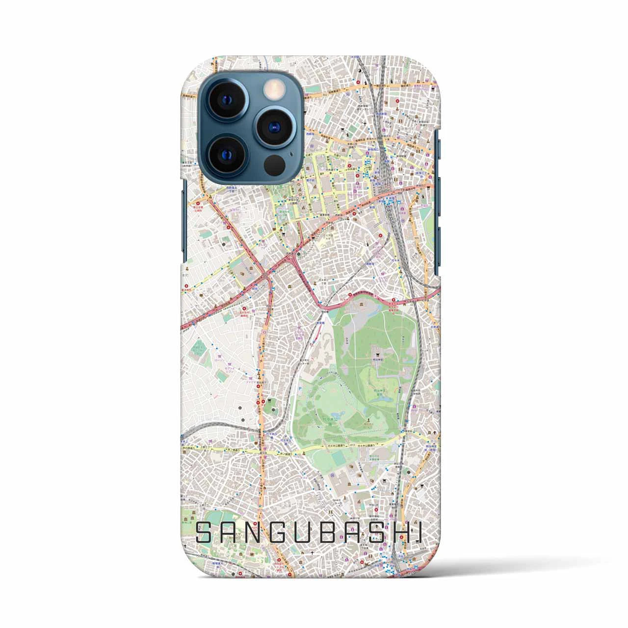 【参宮橋(東京都)】地図柄iPhoneケース(バックカバータイプ)