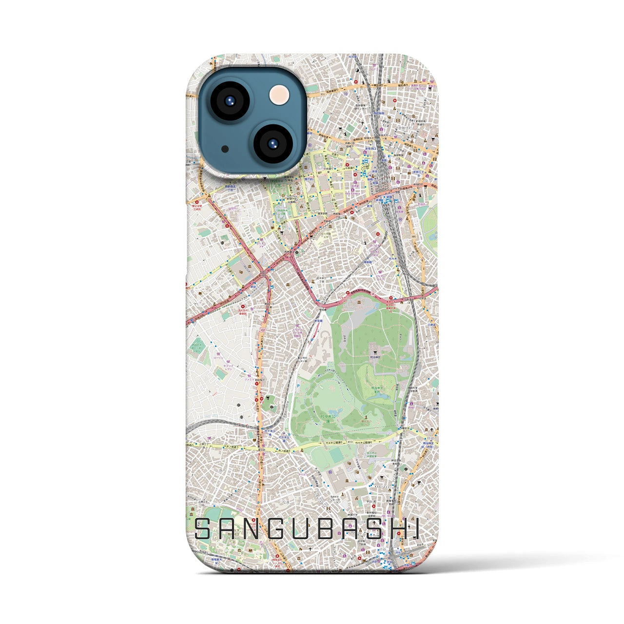 【参宮橋(東京都)】地図柄iPhoneケース(バックカバータイプ)