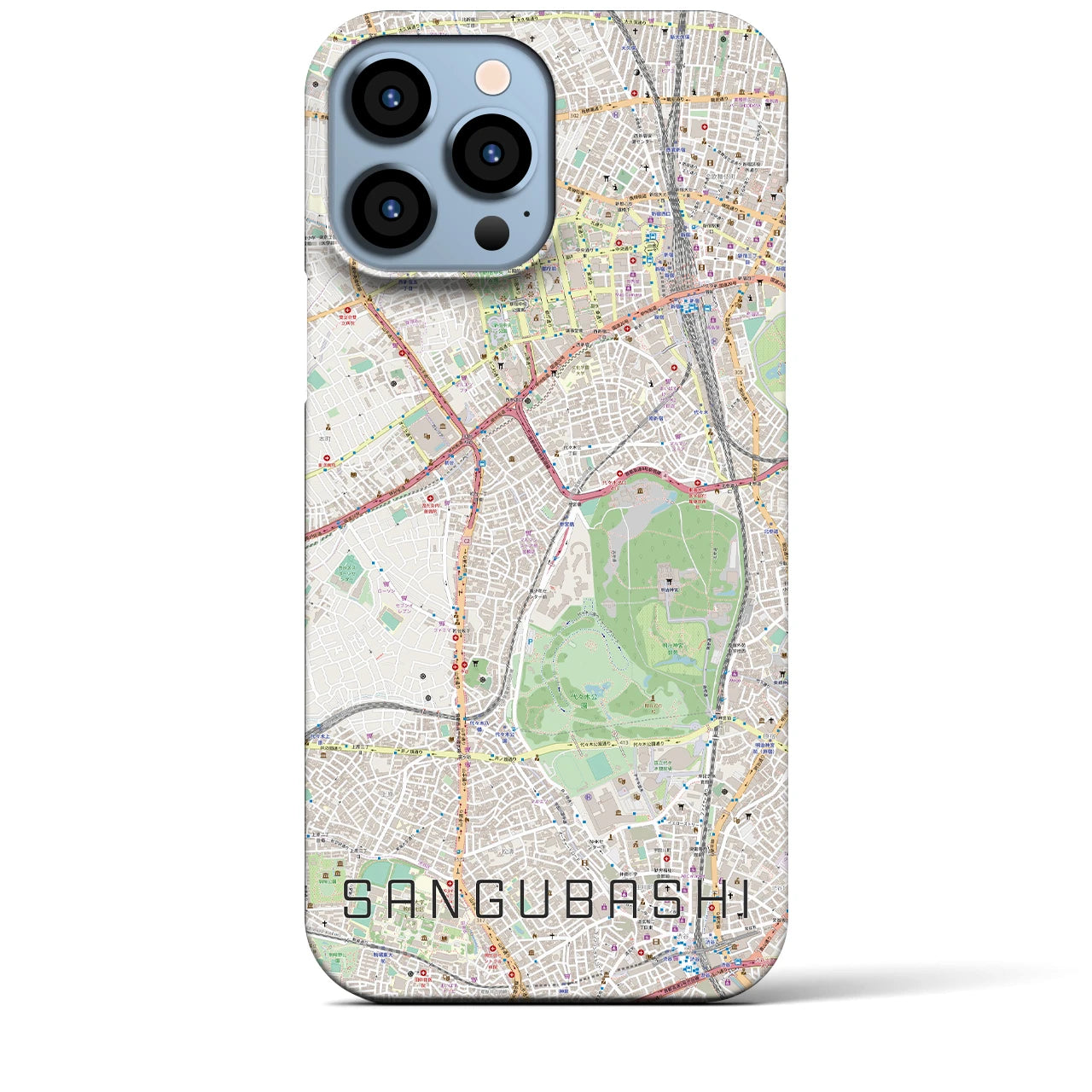 【参宮橋(東京都)】地図柄iPhoneケース(バックカバータイプ)