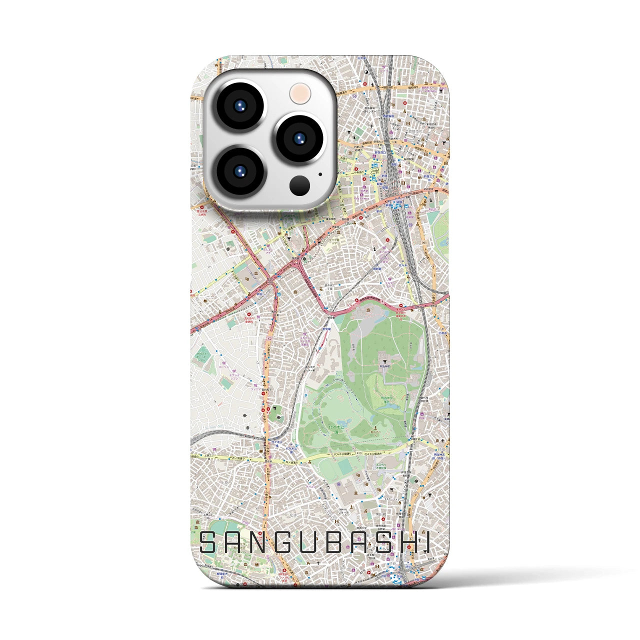 【参宮橋(東京都)】地図柄iPhoneケース(バックカバータイプ)