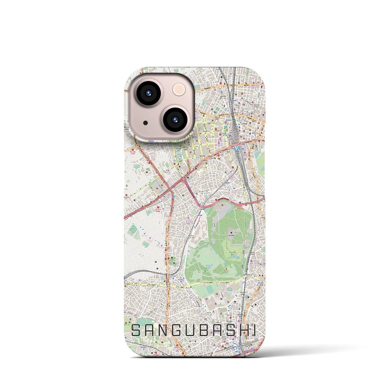 【参宮橋(東京都)】地図柄iPhoneケース(バックカバータイプ)
